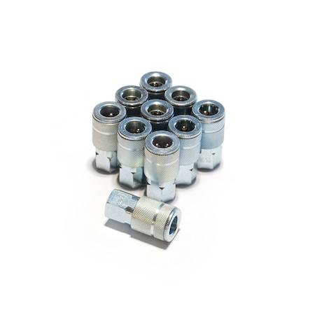 Primefit Automotive Coupler 1/4" x 1/4" Female NPT 10PCS TC1414FS-B10-P